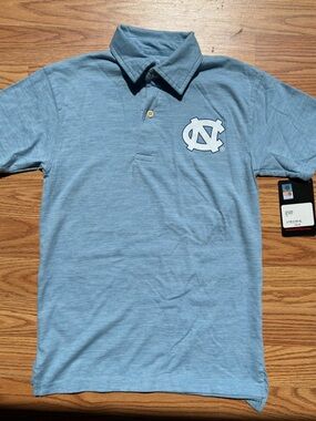 UNC Logo Boys Light Blue Polo Shirt - Size S (8)
